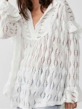 Free People Candy Shop Tunic in Ivory White Size XS Runs Big